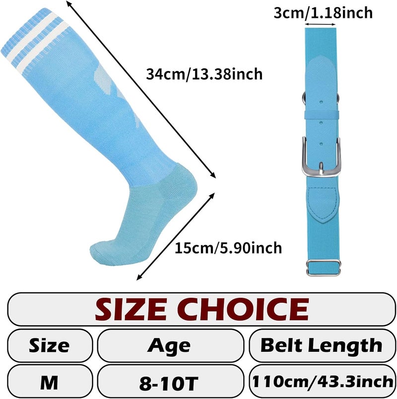 EDCYF Kids Baseball or Softball Socks and Belt Combo Set Softball Knee Socks High Tube Soccer Socks for Youth Boys Girls - Image 5